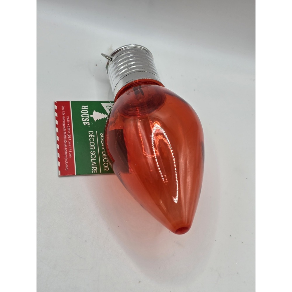 Brand NWT RED Solar LED Hanging Bulb Outdoor Decorative Ornament